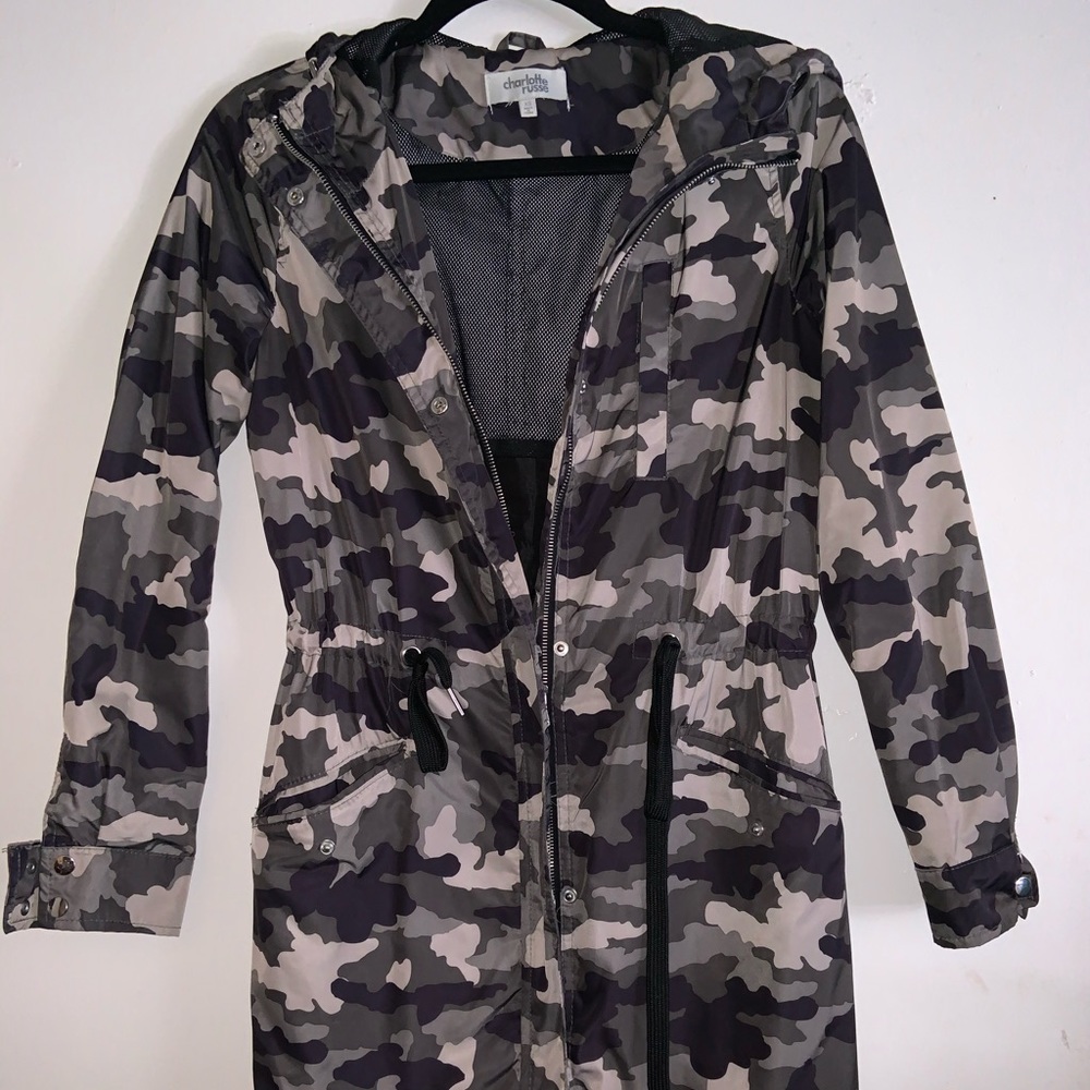 Charlotte Russe long camouflage jacket